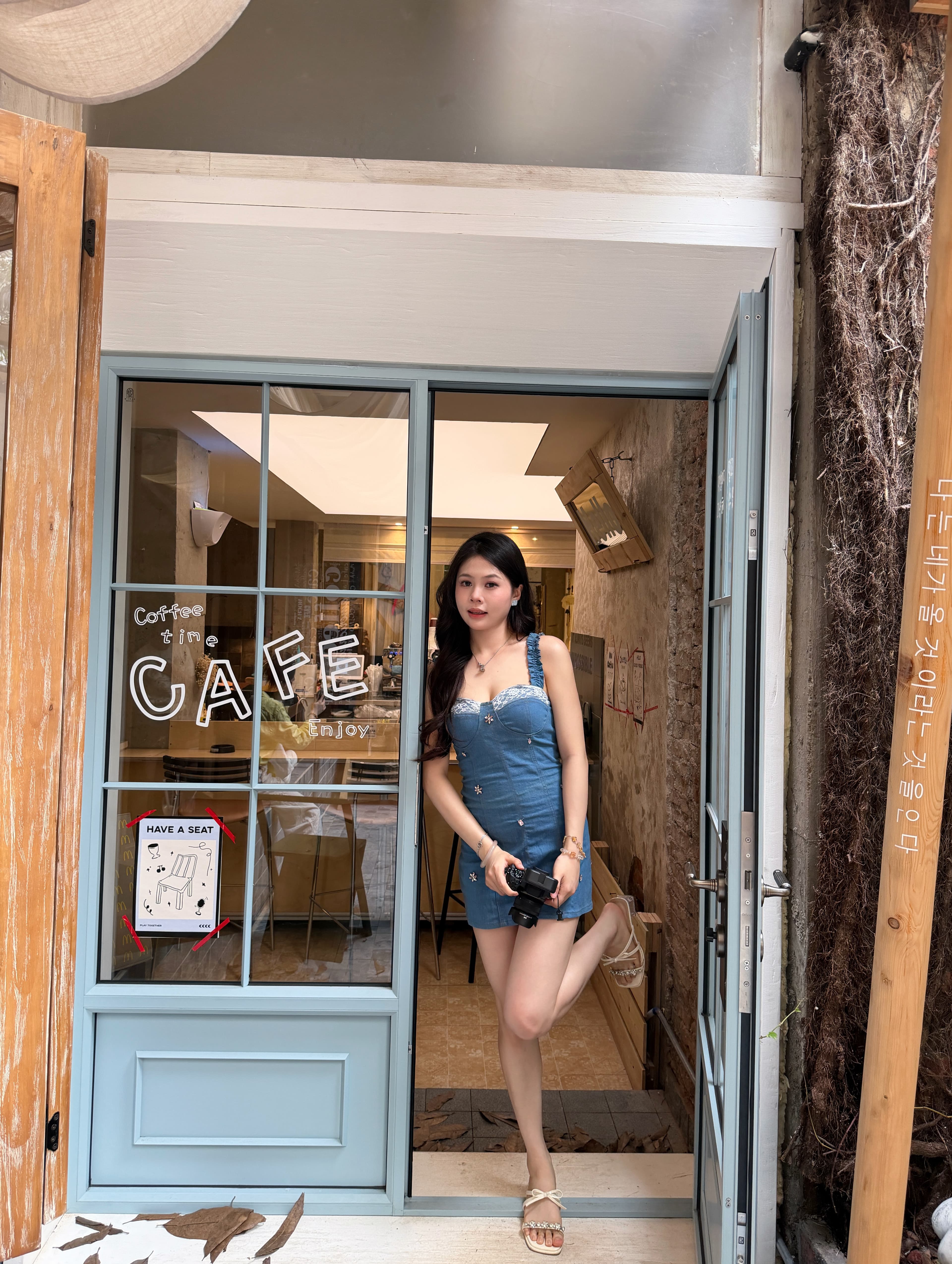 Dress Denim Mini Wanita Korean Style | Dress Sabrina Tali Spaghetti Slim Fit | Mini Dress Jeans Kekinian