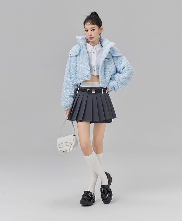 Jaket Bulu Pendek Wanita | Furry Jacket Soft Cloud Premium | Outer Hangat Korean Style Lucu