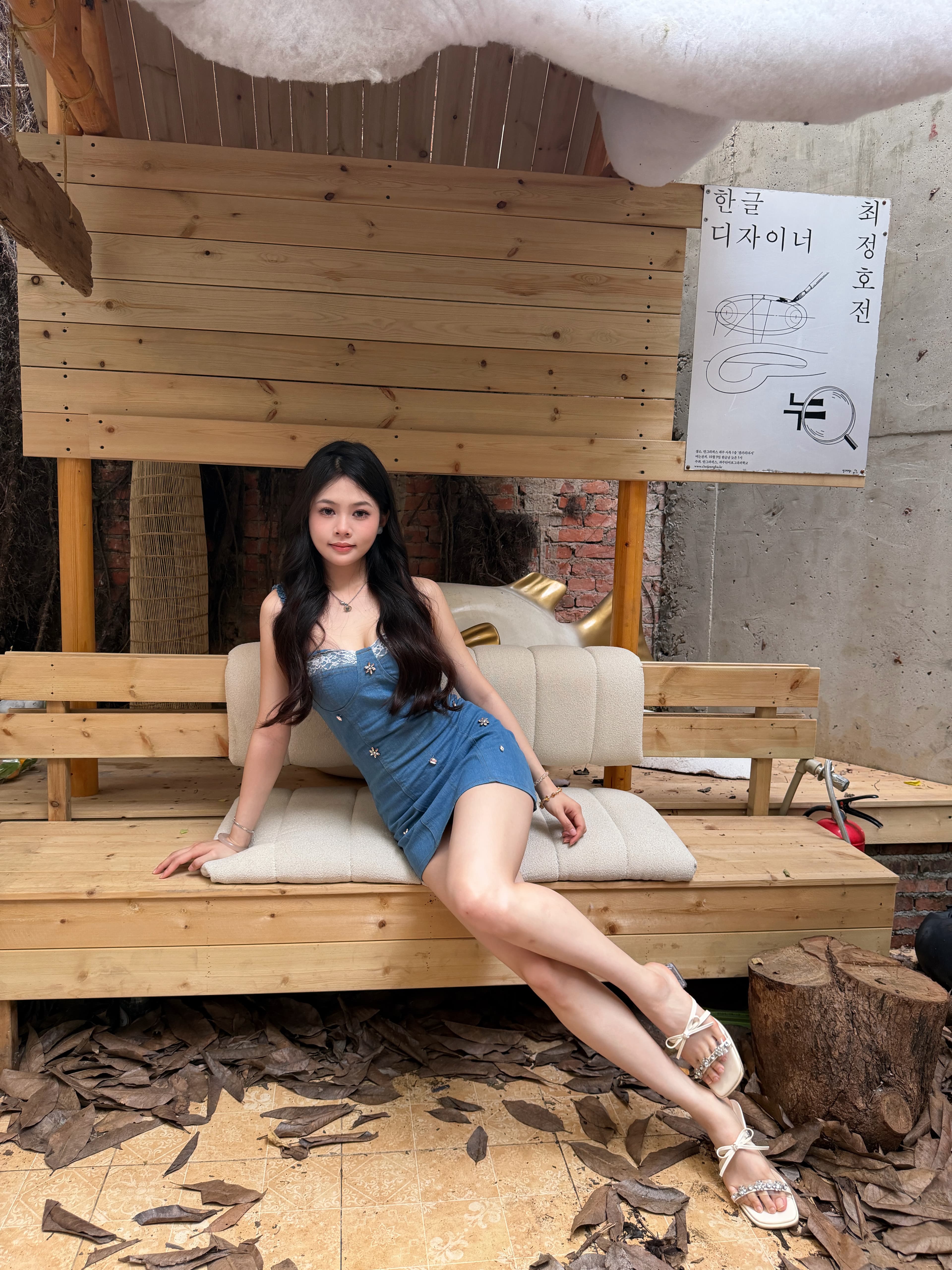 Dress Denim Mini Wanita Korean Style | Dress Sabrina Tali Spaghetti Slim Fit | Mini Dress Jeans Kekinian