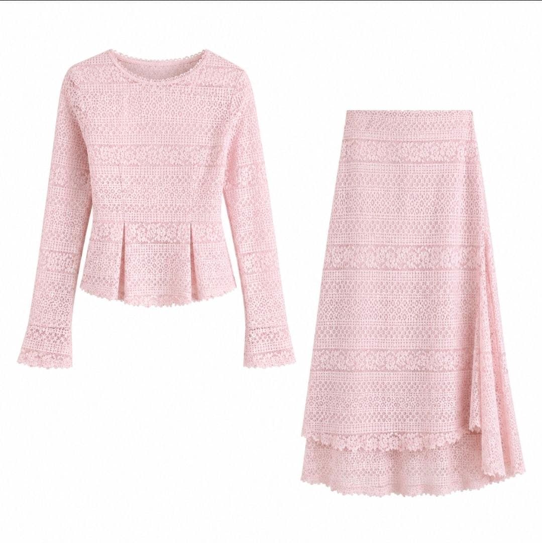 Set Outfit Rajut French Style Wanita | Knit Top & Rok High Waist | Korean Chic Elegan 2in1