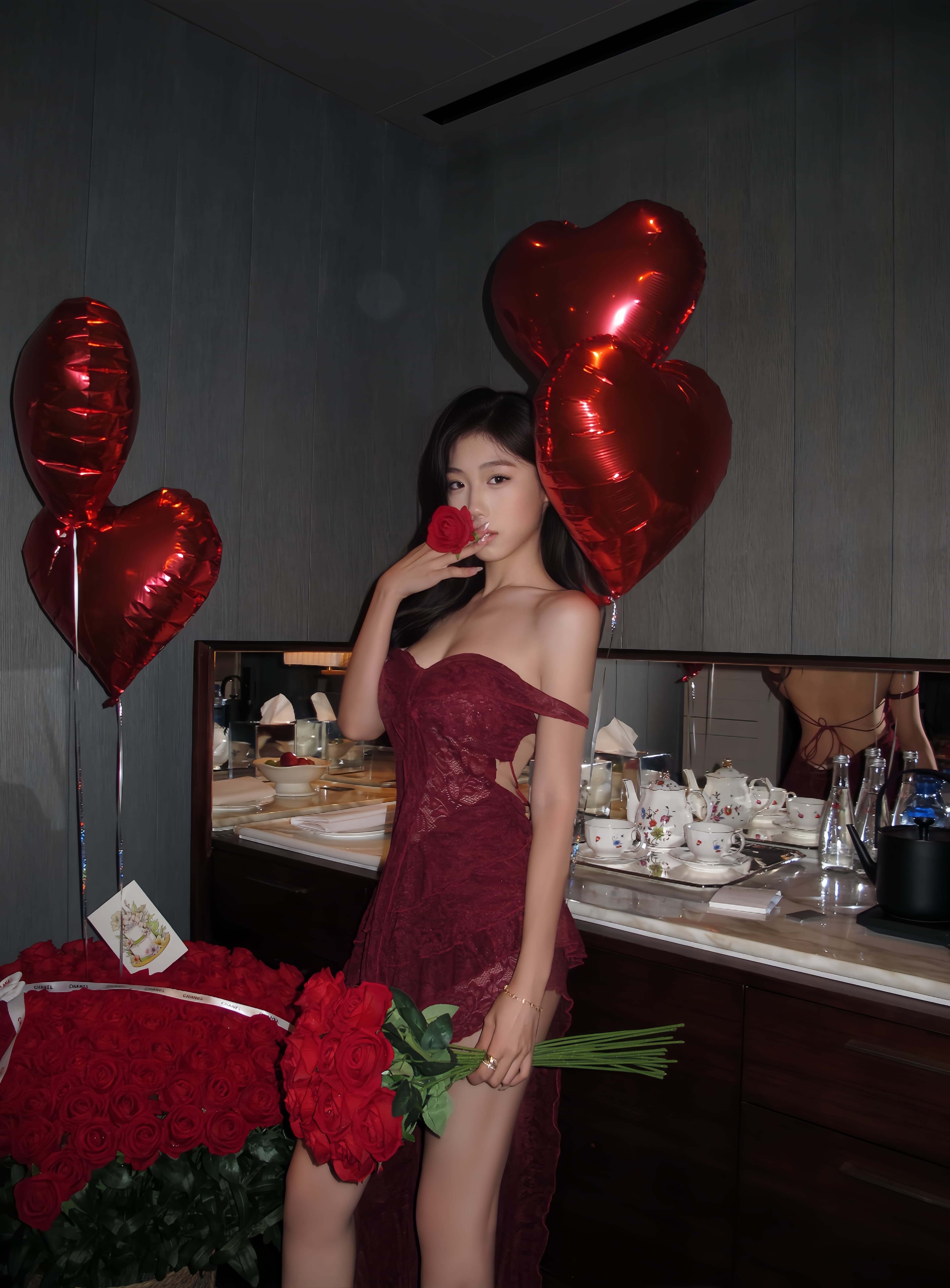 Dress Renda Strapless Wanita | Mini Dress Cut Out Slim Fit | Dress Pesta Sexy Elegan Korean Style