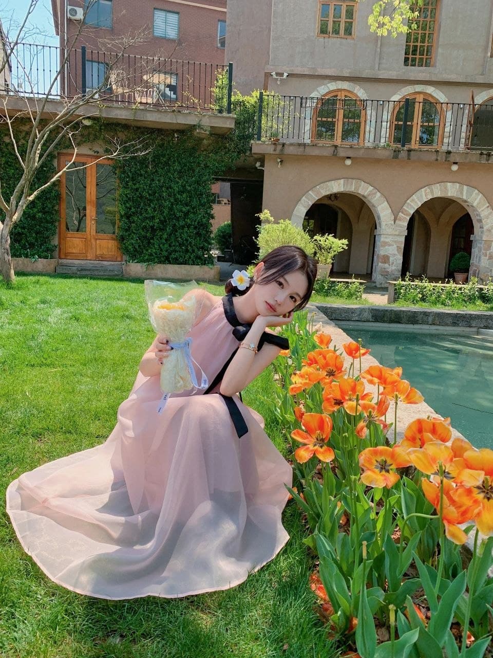 Dress Panjang Wanita Pink Gaya Prancis, Halter Tanpa Lengan, Model Slim Fit, Cocok untuk Liburan Pantai Musim Semi-Musim Panas