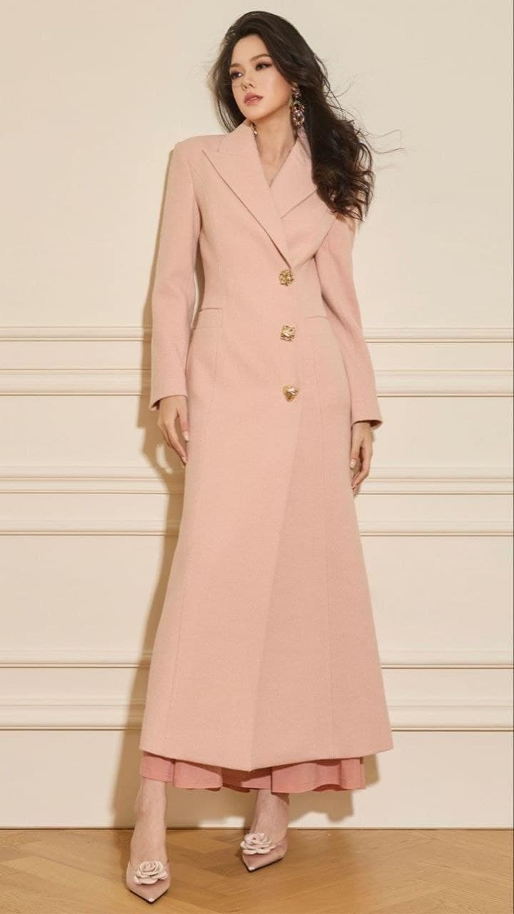 Mantel Wanita Panjang Gaya Tweed ala Chanel – Coat Wol Elegan Model Mid-Length, Korean Style, Cocok untuk Musim Dingin & Outfit Fashion