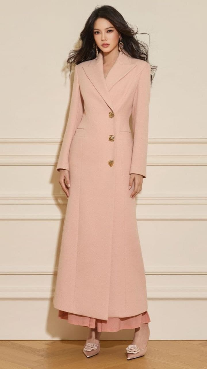 Mantel Wanita Panjang Gaya Tweed ala Chanel – Coat Wol Elegan Model Mid-Length, Korean Style, Cocok untuk Musim Dingin & Outfit Fashion