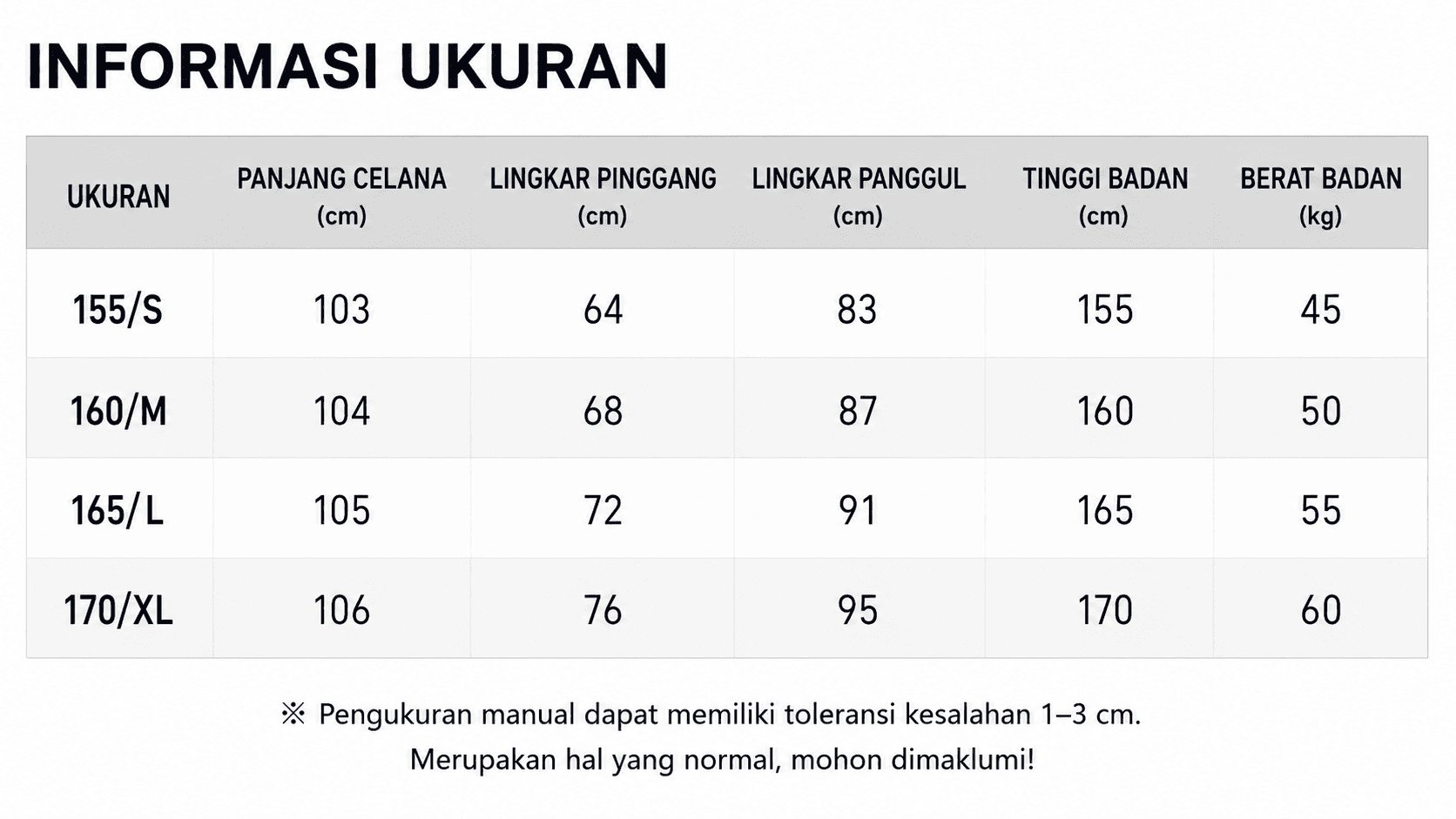 Panduan ukuran Celana Cargo Flare Wanita High Waist | Celana Slim Fit Tali Pinggang | Cargo Pants Korean Style Kekinian
