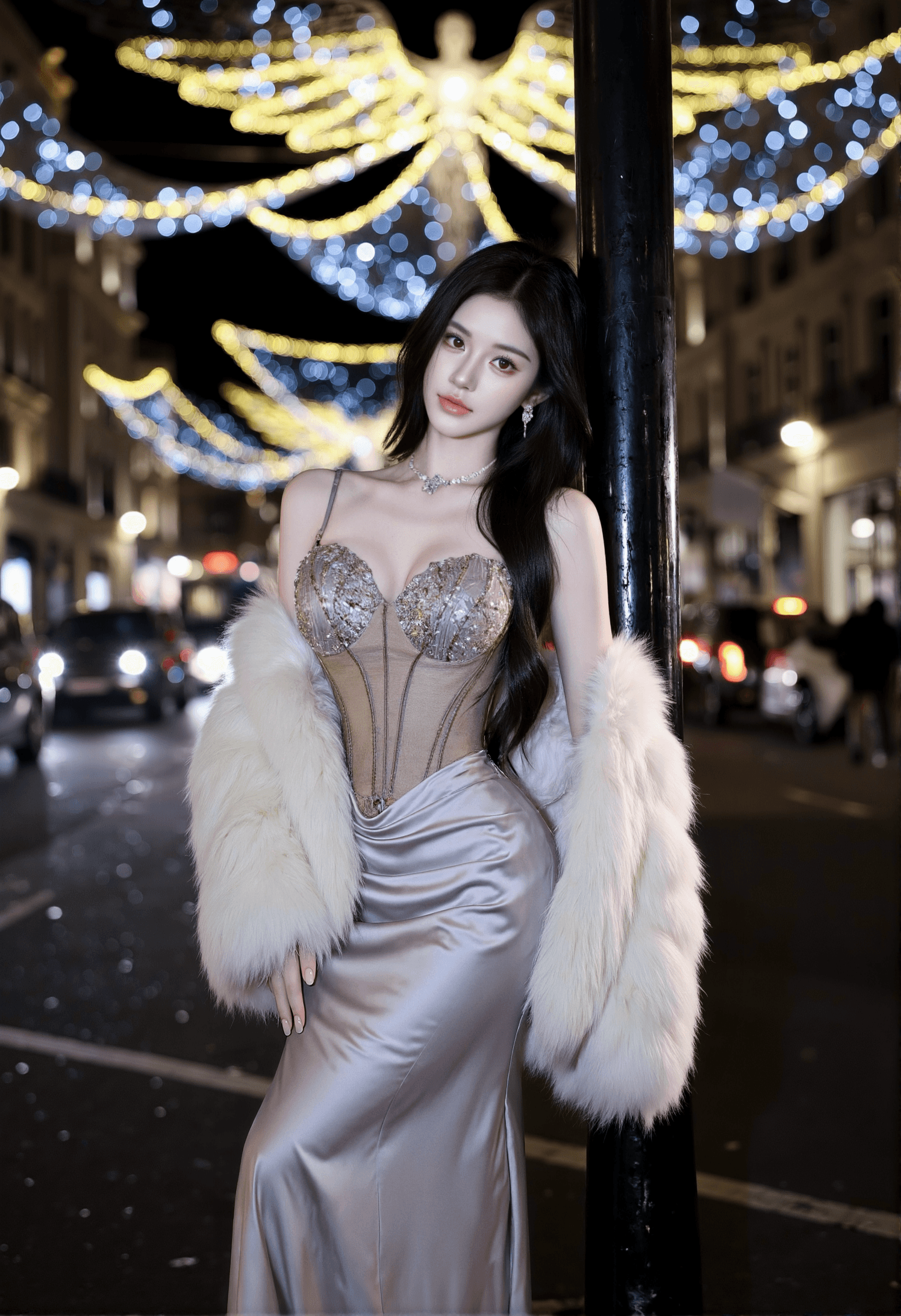 Dress Ungu Strapless Wanita French Style | Maxi Dress Bodycon Elegan | Gaun Pesta Mewah Premium