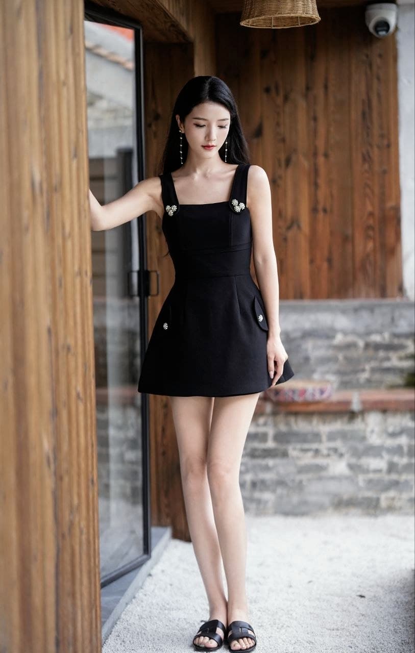 Dress Overall Wanita Motif Bunga Elegan Gaya Korea, Tweed, Pinggang Ramping, Model Terbaru Musim Panas 2026