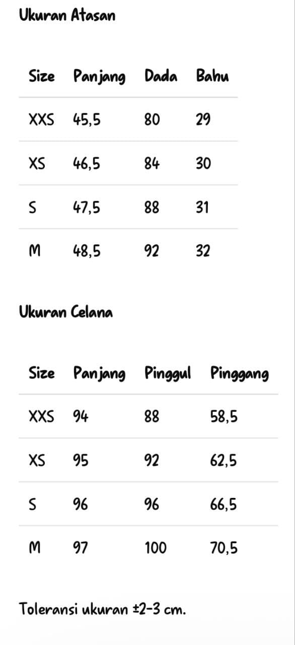 Panduan ukuran Setelan Wanita 2 PCS Rompi Denim Garis Warna Biru Abu (Smoky Blue) & Celana Kulot High Waist Wide Leg